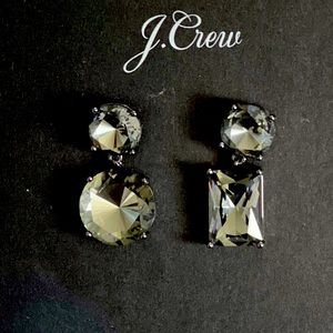 J Crew Mismatched crystal drop earrings